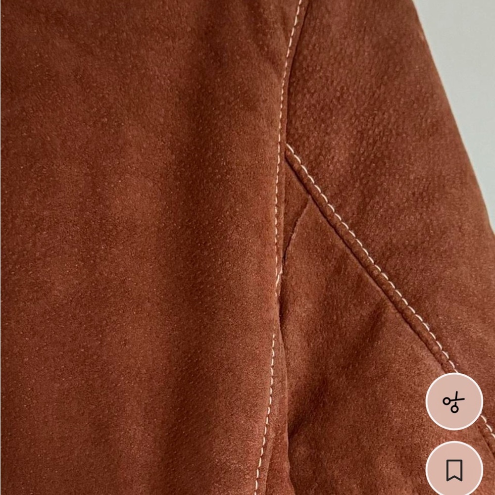 Wilsons Leather Brown Teddy Jacket with Faux Fur Trim - Picture 5 of 7